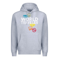 Heather Grey world traveler passport stamp gift shirt for men and women t shirt Premium Hoodie - trangStudio