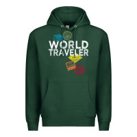 Sports Green world traveler passport stamp gift shirt for men and women t shirt Premium Hoodie - trangStudio