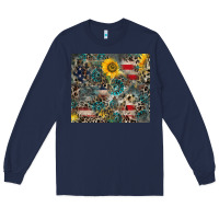 Navy America Flag Leopard Gemstone Sunflower Long Sleeve Tee - CowCowDesign