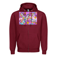 Burgundy unicorn Zipper Hoodie - Artiststas