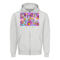 Dove Grey unicorn Zipper Hoodie - Artiststas