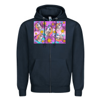 Navy unicorn Zipper Hoodie - Artiststas