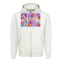 Oatmeal Heather unicorn Zipper Hoodie - Artiststas