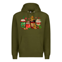 Army Green christmas cookies coffee Premium Hoodie - Jasminsmagicworld