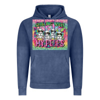 Vintage Denim Easter Day Chilling with my peeps Vintage Hoodie - CowGirlArtShop