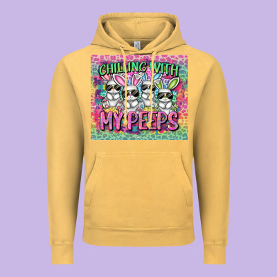 Easter Day Chilling With My Peeps Vintage Hoodie Designed By Cowgirlartshop
