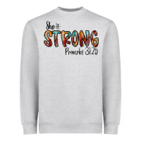 Heather Grey she is strong provebs Heavyweight Sweatshirt - CowhideDigitalArt