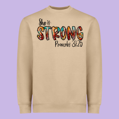 She Is Strong Provebs Heavyweight Sweatshirt Designed By Cowhidedigitalart