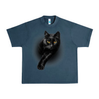Midnight Navy Black Cat Yellow EyesCats Tee Shirt Gifts Urban Heavy Tee - trangStudio