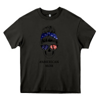 Asphalt American Stars, American Flag Patterned Mom Skull Heavy Core Tee - Bettercallsaul