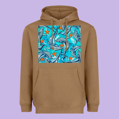 Humpback Whale Tumbler Heavyweight Hoodie Designed By Barkaloodesign