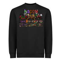 Black happy hallothanksmas Heavyweight Sweatshirt - SublimationCraftShop