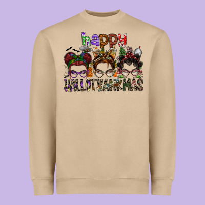 Happy Hallothanksmas Heavyweight Sweatshirt Designed By Sublimationcraftshop
