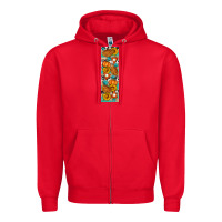 Red Fall Pie Zipper Hoodie - Artiststas