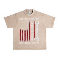 French Oak That_s What I Do I Fix Stuff And I Know Things American Flag Urban Heavy Tee - trangStudio