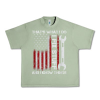 Oil Green That_s What I Do I Fix Stuff And I Know Things American Flag Urban Heavy Tee - trangStudio
