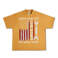 Peanut Butter That_s What I Do I Fix Stuff And I Know Things American Flag Urban Heavy Tee - trangStudio
