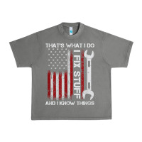 Tornado That_s What I Do I Fix Stuff And I Know Things American Flag Urban Heavy Tee - trangStudio