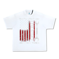 White That_s What I Do I Fix Stuff And I Know Things American Flag Urban Heavy Tee - trangStudio