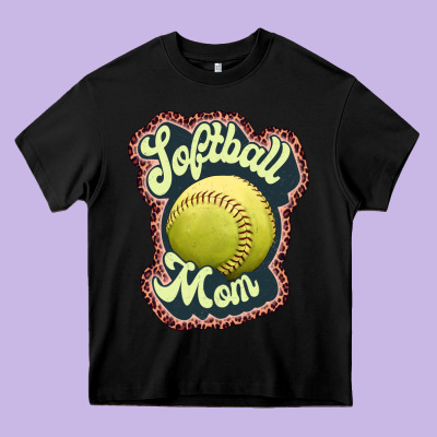Softball Mom Heavy Core Tee Designed By Jahusdesignshop