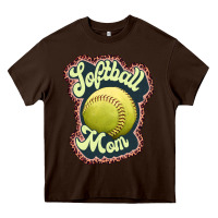 Chocolate Brown softball mom Heavy Core Tee - JahusDesignShop