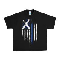 Black Scottish American Flag Combo Scotland USA Saltire Gift Urban Heavy Tee - trangStudio