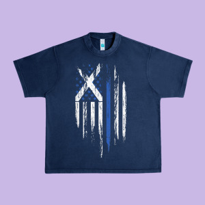 Scottish American Flag Combo Scotland Usa Saltire Gift Urban Heavy Tee Designed By Trangstudio