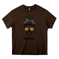 Chocolate Brown Western Glitter Aztec Patterned Mom Skull Heavy Core Tee - Bettercallsaul