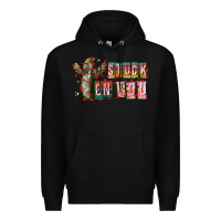 Black Stuck on You Premium Hoodie - CowhideDigitalArt