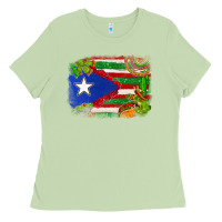 Matcha Mexico and Puerto Rico flag Ladies Tee - texasbilliewilder