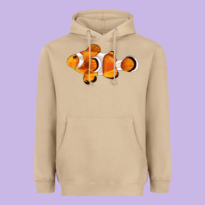 Clown Fish Side Heavyweight Hoodie Designed By Barkaloodesign