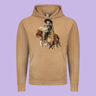 Midilli Little Cowboy Kid Rodeo Vintage Hoodie Designed By Howdyjamesfarm