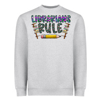 Heather Grey librarians rule Heavyweight Sweatshirt - CowhideDigitalArt