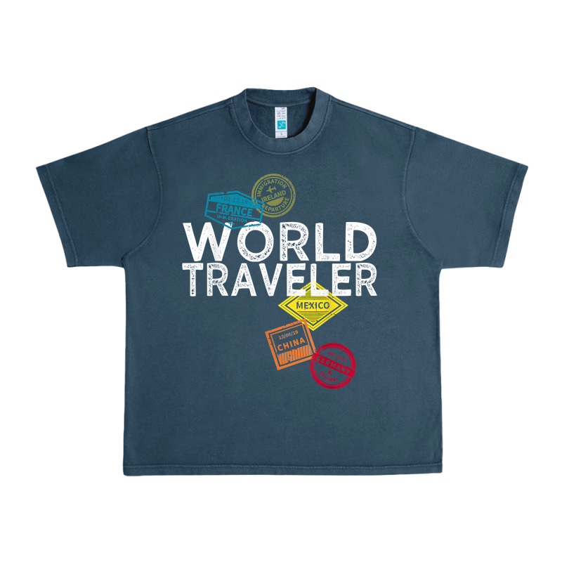 World Traveler Passport Stamp Gift Shirt For Men And Women T Shirt Urban Heavy Tee by trangStudio | Teevron