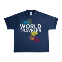 Navy world traveler passport stamp gift shirt for men and women t shirt Urban Heavy Tee - trangStudio