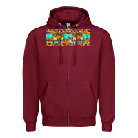 Burgundy Fall Sweet Fall Zipper Hoodie - Artiststas