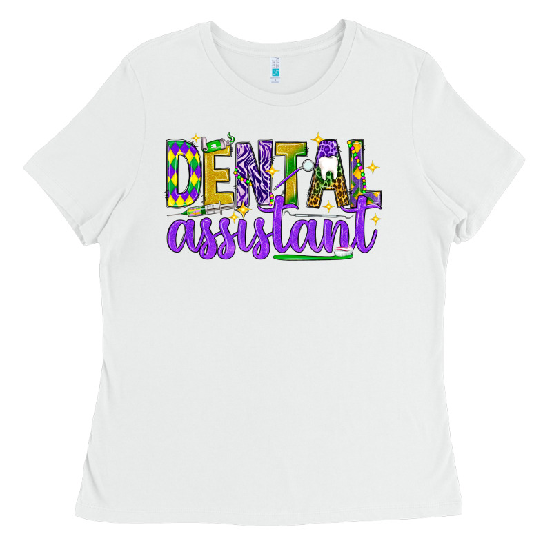 Mardi Gras Dental Assistant Ladies Tee by NancyCooperArtShop | Teevron