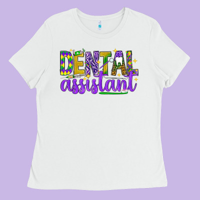 Mardi Gras Dental Assistant Ladies Tee Designed By Nancycooperartshop