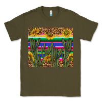 Army Green western desert with leopard and sunflowers tumbler tbs Classic Tee - TumblerDesignByShophia