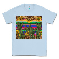 Dusty Blue western desert with leopard and sunflowers tumbler tbs Classic Tee - TumblerDesignByShophia