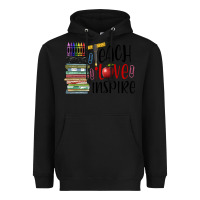 Black teach love inspire Heavyweight Hoodie - BarkalooDesign