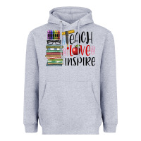 Heather Grey teach love inspire Heavyweight Hoodie - BarkalooDesign