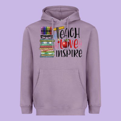 Teach Love Inspire Heavyweight Hoodie Designed By Barkaloodesign