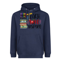 Navy teach love inspire Heavyweight Hoodie - BarkalooDesign