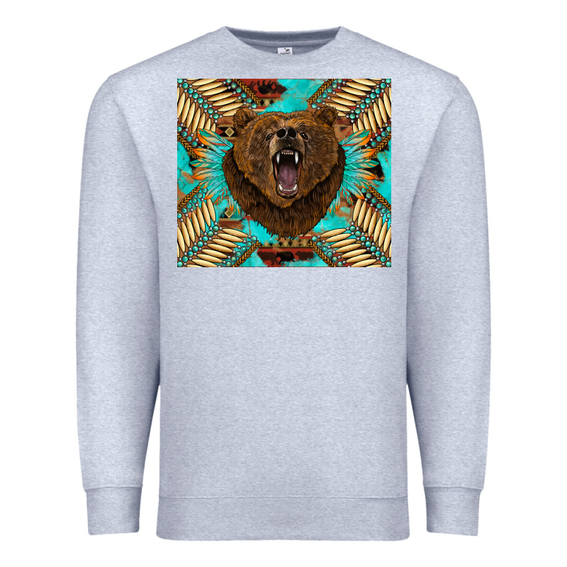Bear Native American  Tumbler Premium Sweatshirt by BarkalooDesign | Teevron