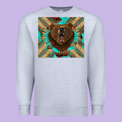 Bear Native American  Tumbler Premium Sweatshirt Designed By Barkaloodesign