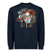 Navy merry and bright Heavyweight Sweatshirt - SublimationCraftShop