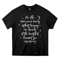 Edgar Allan Poe Literary Gift, Annabel Lee Quote Gothic Poet T Shirt Heavy Core Tee | Teevron