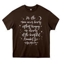 Chocolate Brown edgar allan poe literary gift, annabel lee quote gothic poet t shirt Heavy Core Tee - trangStudio