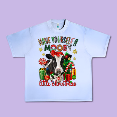 Have Yourself A Little Christmas Cow Urban Heavy Tee Designed By Cowgirlartshop
